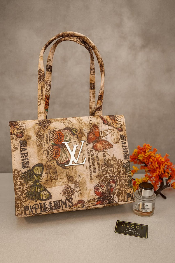 LV Butterfly Printed Tote Bag