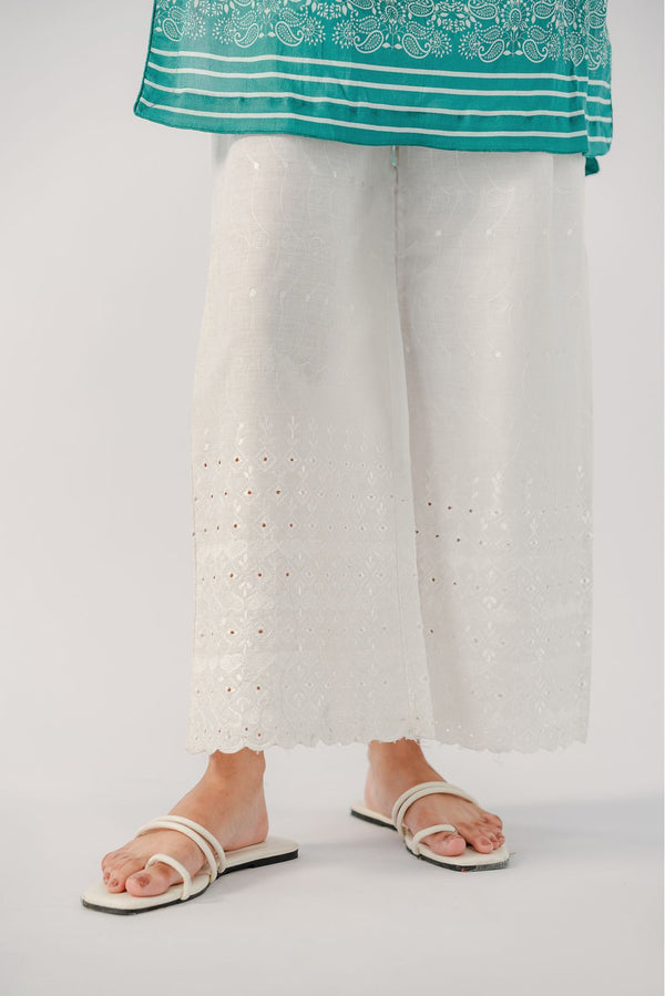 White Chikankari Palazzo