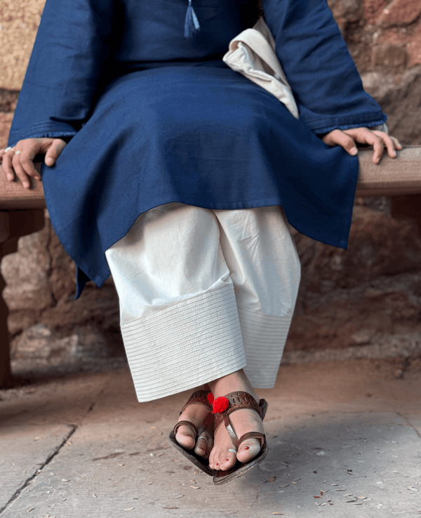 Cambric Farshi Shalwar-White